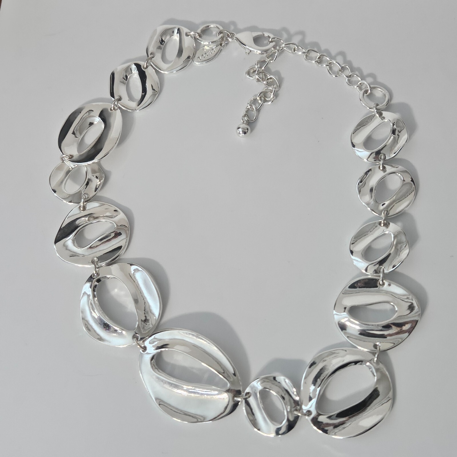Chico's Silver Tone Oval Link Statement Necklace … - image 6