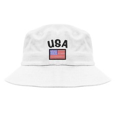 USA America flag embroidered bucket hat, National flag embroidered bucket hat 