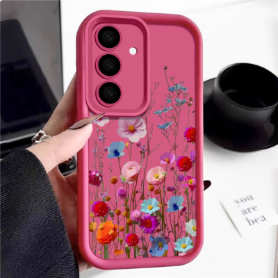 For Samsung S25 S24 Ultra Plus S23 FE S22 A54 A35 A15 A14 Shockproof Floral Case