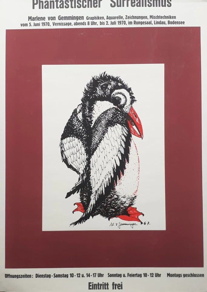 Plakat "Phantastischer Surrealismus" 1970, Marlene von Gemmingen