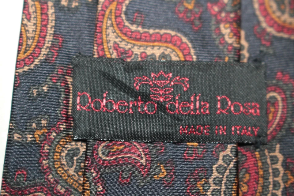 Corbata de seda ROBERTO DELLA ROSA Hecha en Italia F70110 Foto 4 de 4