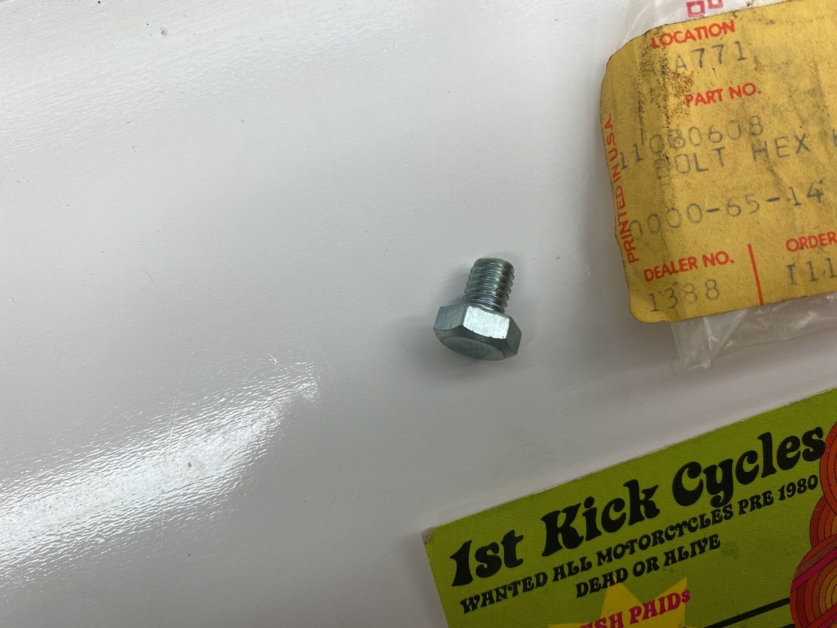 NOS KAWASAKI 110B0608 FRONT FORK BOLT HEX HEAD 6X8 KZ OEM | eBay