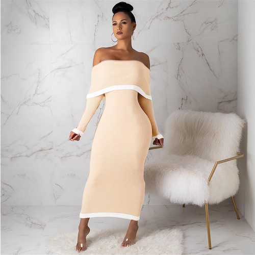 Womens Casual Off-Shoulder Long Sleeve 