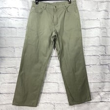 Carhartt Pants Men  s 40x32 Green Carpenter Loose Fit Canvas Straight Leg