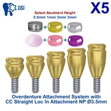 5x Prosthetic KIt Conical Straight Loc In Attachment Adapter Head 4 Caps Housing