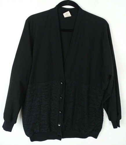 G.W. Lightweight Cardigan Sweater Long Dolman Sleeve Black Women's Size 14  | eBay