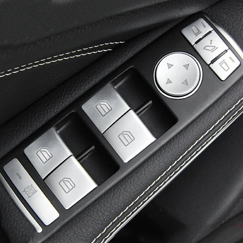 Para Mercedes Benz E Classe C GLK Apoio de Braço para Porta de Carro Interruptor de Janela Tampa de Botão Acabamento - Imagem 4 de 4