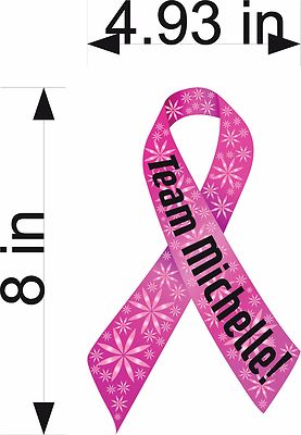 Breast Cancer Ribbon Personalized Vinyl Vehicle Decal Graphic Team Awareness