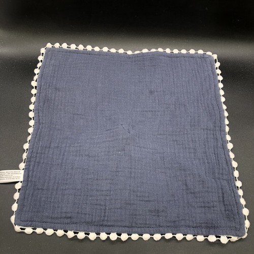 Doodalon Pacifier Holder Lovey Blanket 100% Cotton Muslin Gauze Navy Blue - Picture 5 of 11