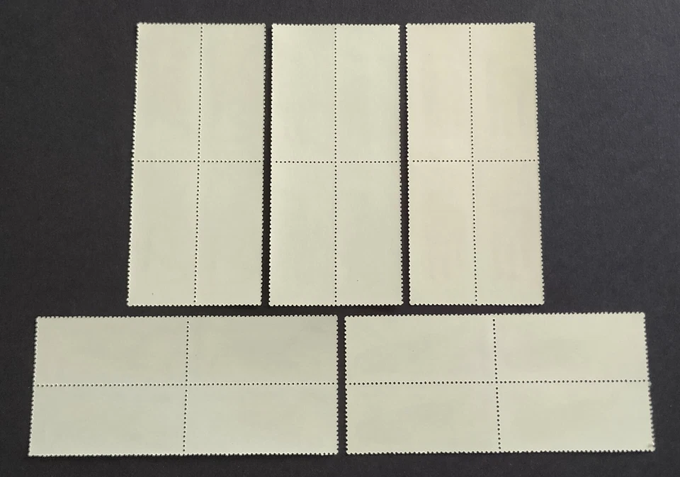 1990 Russia CCCP Ancient Animals Fish Bird Dinosaur 5v Stamps Block 4 sets (B4) - Image 2 of 2