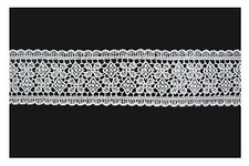 1.5" White Venice Lace Ribbon Trim Double Scallop Edge DIY Craft By Yardage
