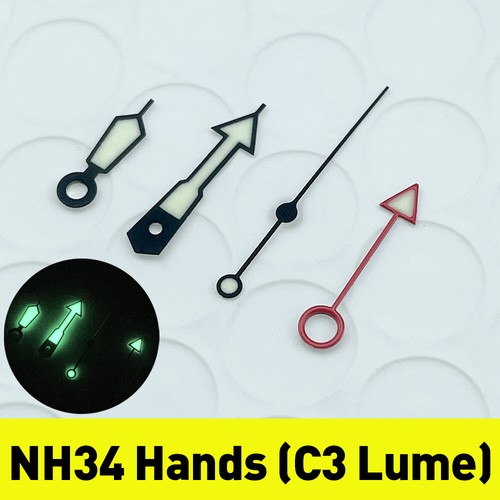 Manecillas de reloj NH34A GMT NH34 Super C3 Lume SKX SSK MOD 24 horas Blue Master II - Imagen 10 de 12