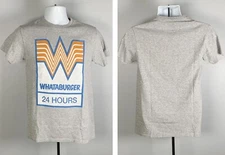 Whataburger Restaurant 24 Hours T Shirt Mens Small Gray Cotton Polyester Blend
