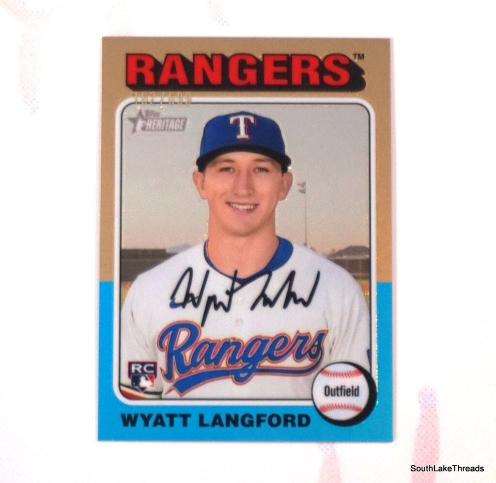 2024 Topps Heritage High Number WYATT LANGFORD CHROME #'d 162/699! RANGERS