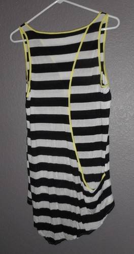 JENNIFER LOPEZ WHITE BLACK STRIPED SLEEVELESS TRIBAL LUXE TOP SIZE LARGE NWT - Picture 9 of 9