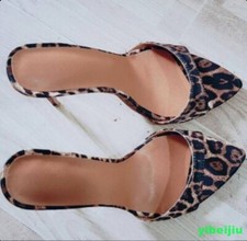 Women's Party Shoes Leopard Slippers High Heel Mules Slides Sandals Slip On 2026