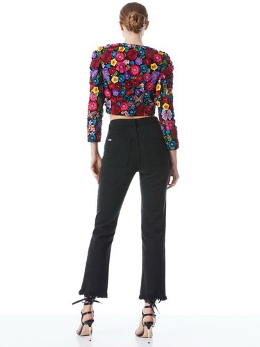 Giacca Alice + Olivia NUOVA Lorna ritagliata con applicazioni floreali taglia S 1.595,00 - Foto 5 di 24