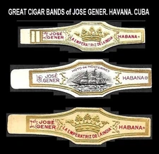 Special Set of Cuban Cigar Bands label of J.Gener. 1900s.  Havana COLLECTIBLES