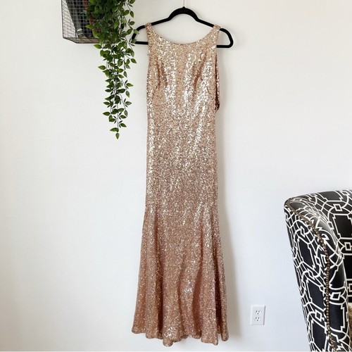 Theia Couture Bridesmaid Gemma Sequin Dress Sz 8 - Picture 2 of 6
