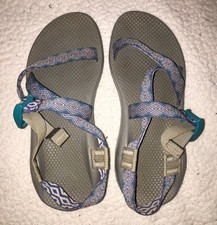 Chaco Z1 Classic Vibe Orchid Sandals Y2K sz9 Blue Geometric RARE Outdoor Shoes
