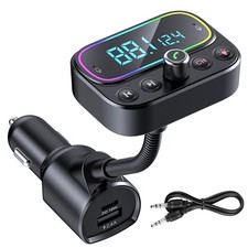 Bluetooth 5.0 Car Wireless FM Transmitter Adapter 3USB PD Charger AUX Hands-Free