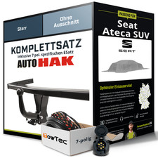 Für SEAT Ateca SUV Typ KH7 , KHP Anhängerkupplung starr +eSatz 7pol 08.23- AHK