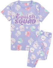 Squishmallows Purple Short Sleeve Long Leg Pyjama Set Unisex Kids