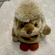 Vintage Gund Plush Hedgehog With Bell Stuffed Animal Toy Light Brown Tan 6" 1979