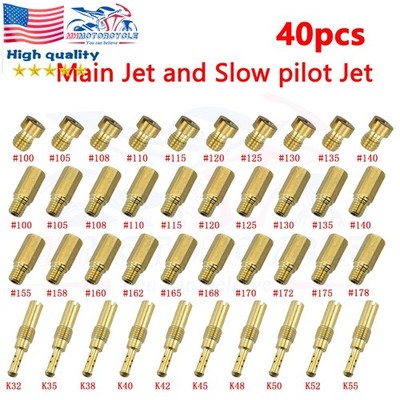 40PCS FOR PWK KEIHIN OKO CVK Carburetor Main Jet Kit Set Slow/Pilot Jet