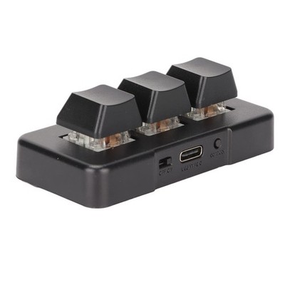GOWENIC 3 Key Macro RGB Keyboard Black