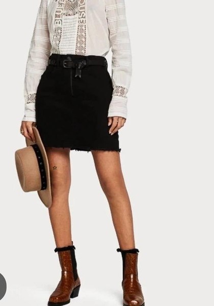 Women Scotch&Soda Skirt Black Cotton M