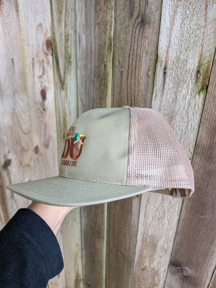 Sombrero vintage Ducks Unlimited Committee Snapback bordado caqui tostado malla Foto 3 de 4