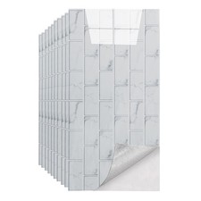 10 Packs Self-Adhesive Tile Marble PVC Cladding Wall Panels for Bathroom Kitchen