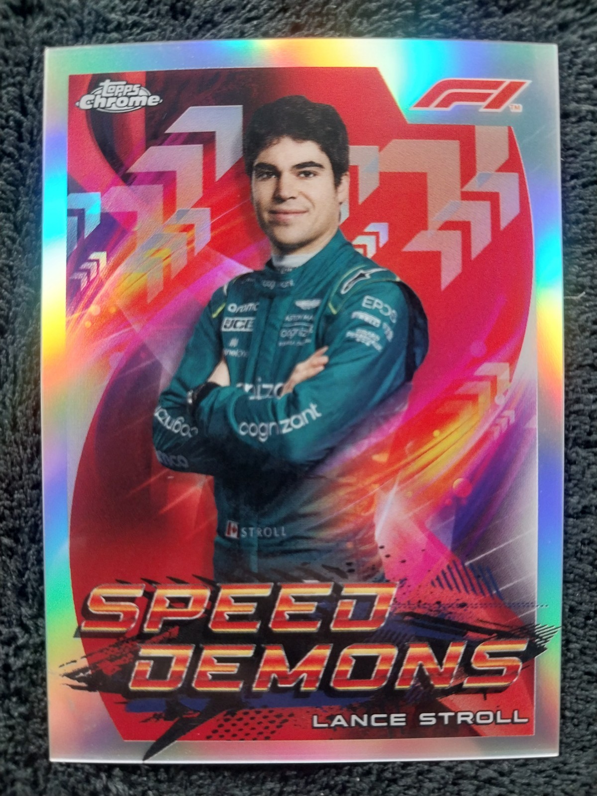 Lance Stroll 2022 Topps Chrome F1 Speed Demons Refractor Insert #SD-LS
