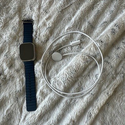 Apple Watch Ultra 2 49mm Titanium Case with Ocean Band - Blue, USED(GPS...