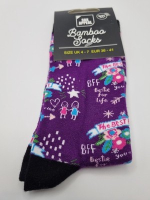 BFF Bestie For Life Socks For Her UK 4-7 Bamboo Socks Novelty Gift Idea