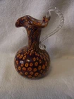 Millefiori Murano Glass Handle Vase 4.5" Handmade Hand Blown Vintage Italy #W/O