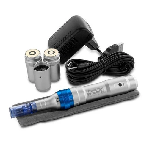 Derma Pen Germany Stylo Microneedling Anti-Âge 5 Niveaux Argent/Bleu - Photo 2/4