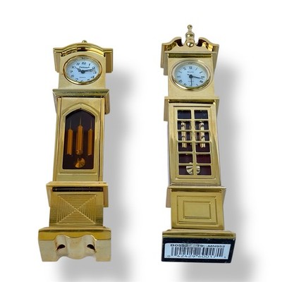 Bulova B0552 Miniature Grandfather Clock 1988 Brass Gold Untested