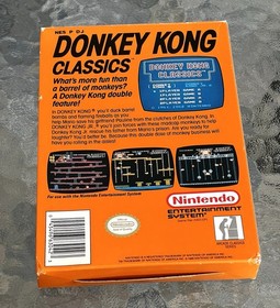 Donkey Kong Classics Box/Manual/Game-Nintendo NES 1988 Tested/Works *Authentic*