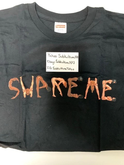 Nouveau T shirt Supreme Supreme NUE GIRL LETTER TEE boîte logo noir XL rare