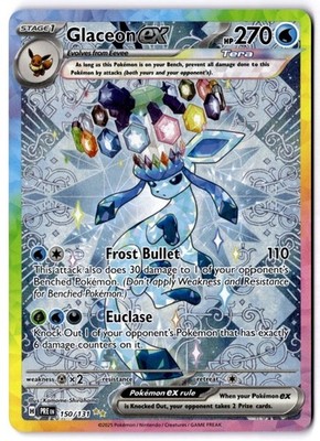 Glaceon ex 150/131 SV: Prismatic Evolutions Holo Pokémon Card