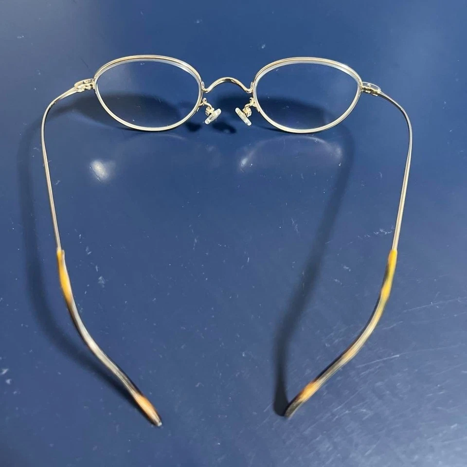 Masunaga Eyeglasses GMS-303 Gold Titanium with Tortoise Shell Boston Used w/Case - Image 3 of 4