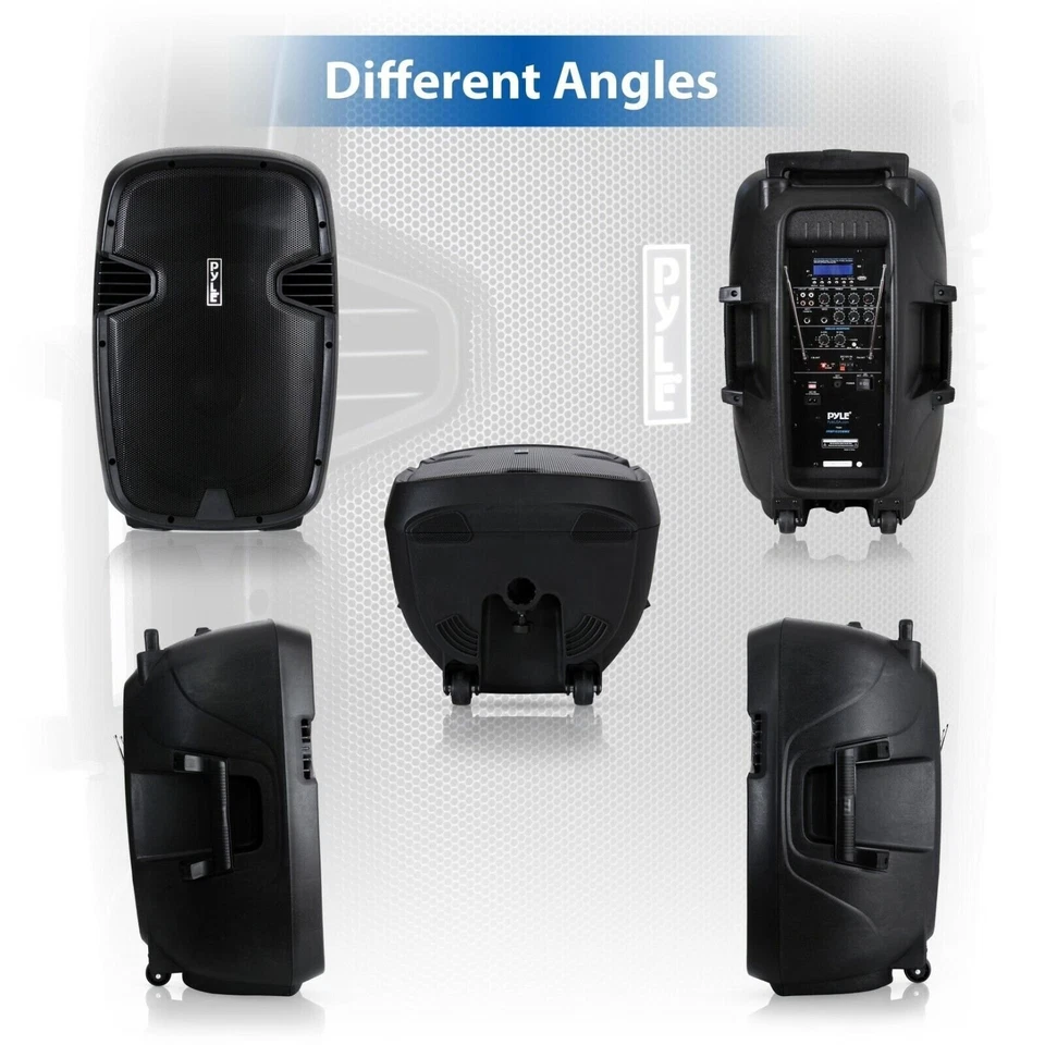 Pyle Portable Bluetooth PA 15’’ Speaker System, 1600 Watt, Rechargeable Battery - Image 3 of 4