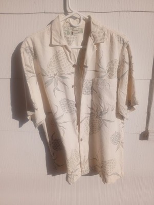 Tommy Bahama Pineapple All Over Print Silk Button Up Small