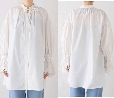 IENA Organic Cotton Skipper Tunic Shirt Peasant Boho Romantic One Size