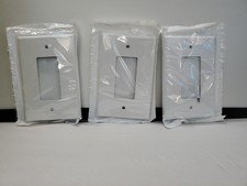 Lot of 3 Leviton Jumbo White Plastic Rocker Wall Plates / Light Switch Cover NIP