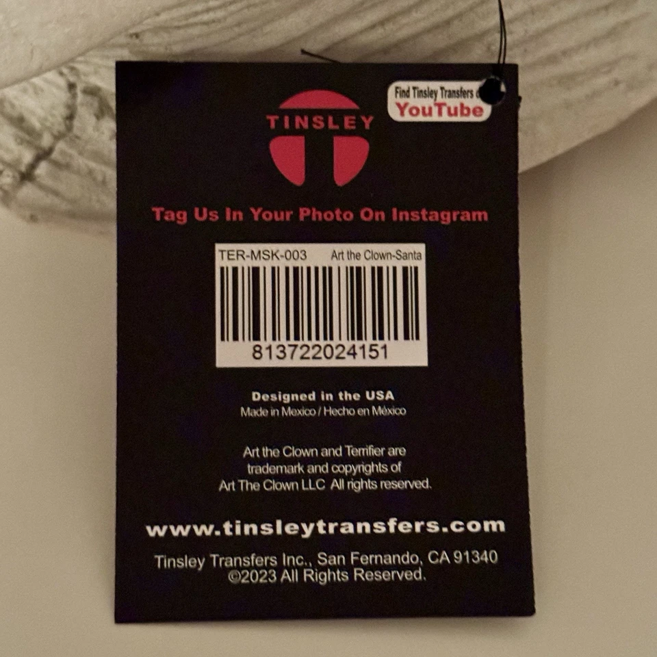 Tinsley Transfer’s Terrifier 3 Mask Tags Intact Never Worn - Image 3 of 4
