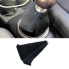 Car Shift Boot Cover, Suede Leather Shift Knob Boot Dust Cover, Black Blue