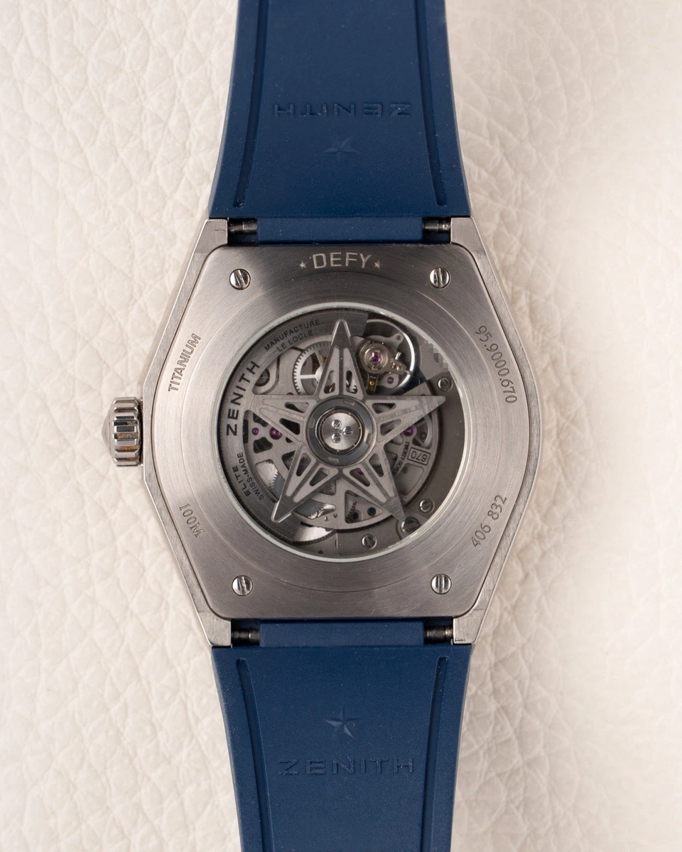ZENITH Defy Classic 41mm Titanium Blue Rubber 2021 Box & Papers RRP £5,500
